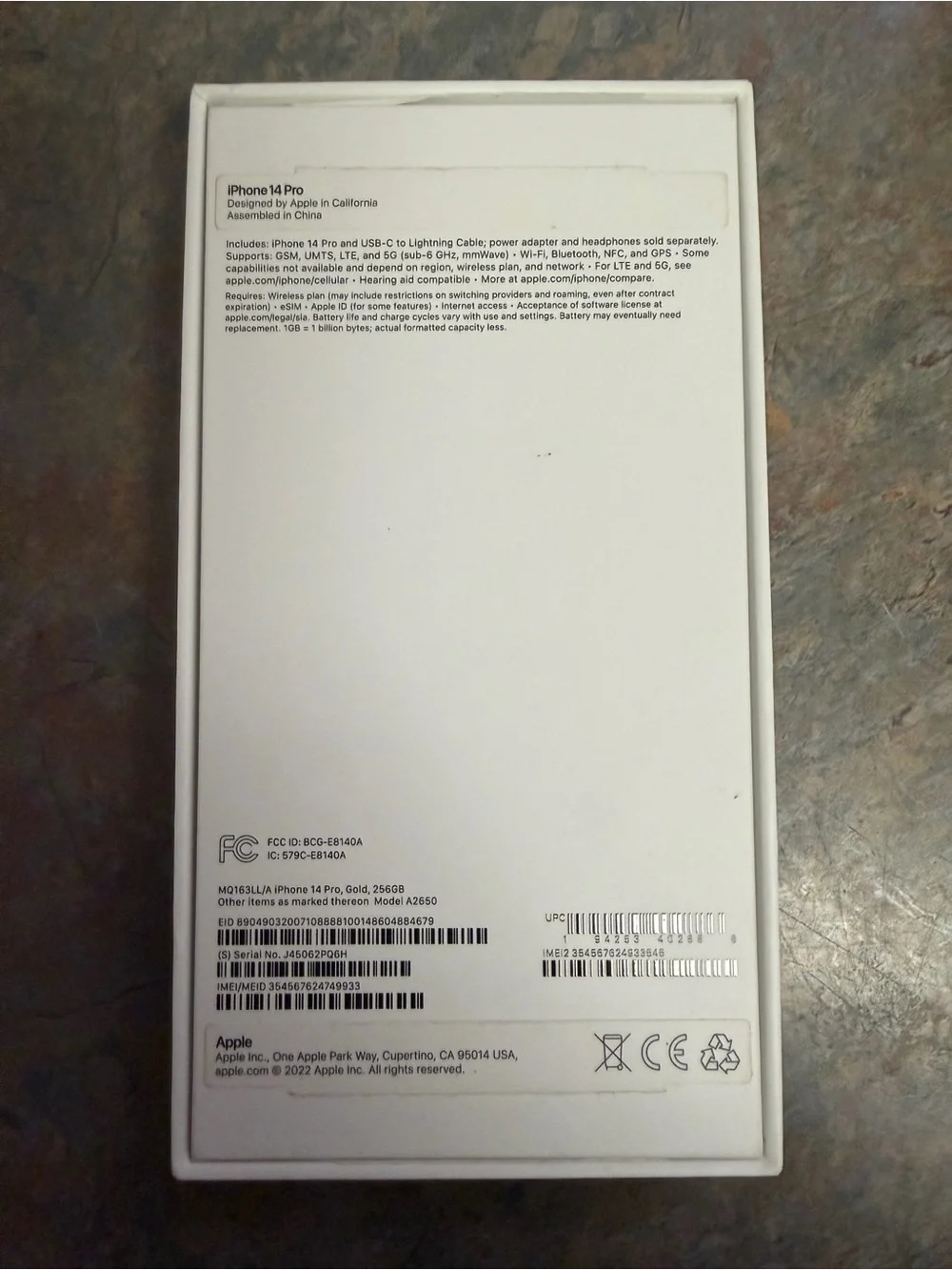 Apple iPhone 14 Pro Max - box only